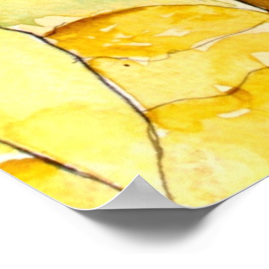 gele naaldbloemen poster (Hoek)