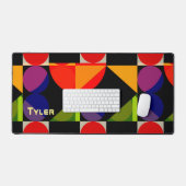 Gele naam, kleurrijke geometrische vormen bureaumat (Keyboard & Muis)