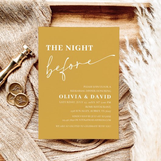 Gele nacht voor het repetitief dineren kaart