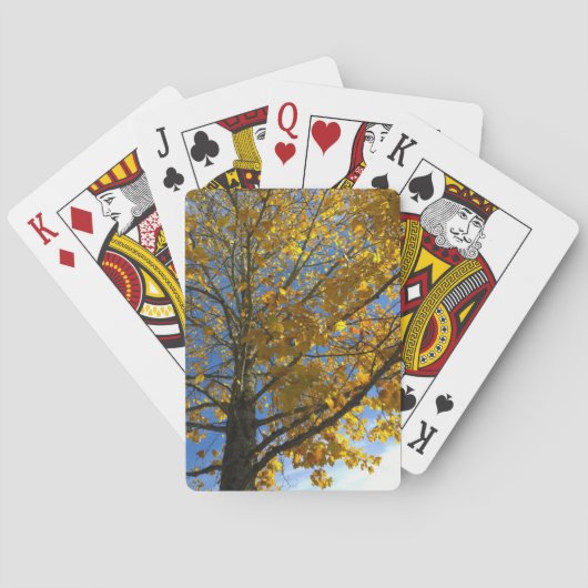 Gele najaarstructuur pokerkaarten (Achterkant)