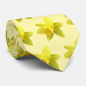 Gele narcis Bloeit Op Cream Achtergrond Stropdas (Opgerold)