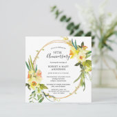 Gele Narcis Bloem 50ste Verjaardagsfeestje Kaart (Staand voorkant)