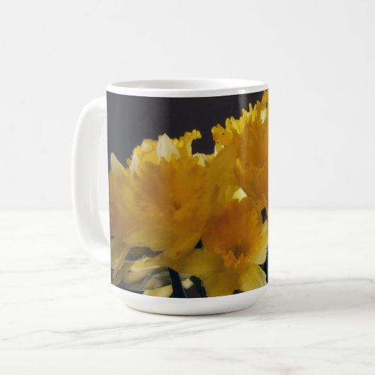 Gele Narcis Bloem Bloemige Kunst Mok Kop (Voorkant links)
