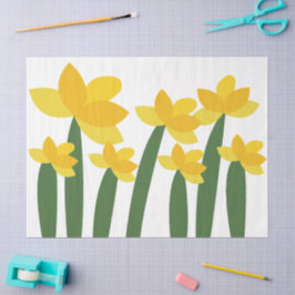 Gele narcis bloem bloemmotief tissuepapier