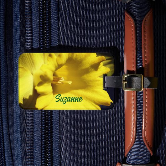 Gele Narcis Bloem Close-up Persoonlijk Bagagelabel (Voorkant Insitu 4)