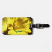 Gele Narcis Bloem Close-up Persoonlijk Bagagelabel (Voorkant horizontaal)