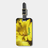 Gele Narcis Bloem Close-up Persoonlijk Bagagelabel (Voorkant verticaal)