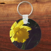 Gele narcis bloem in het zonlicht sleutelhanger (Voorkant)