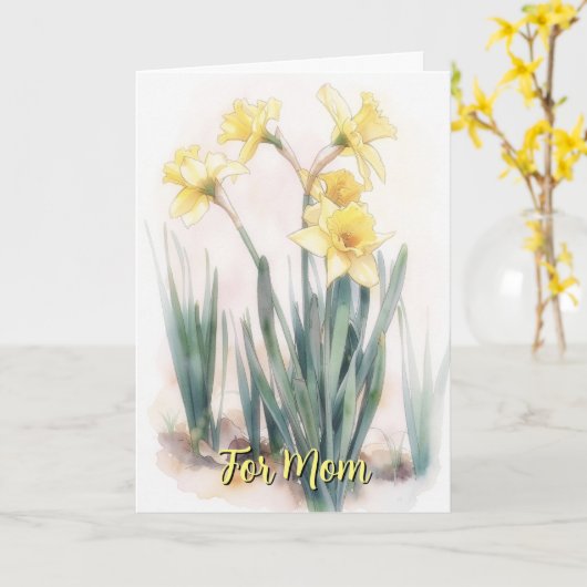 Gele Narcis Bloem Kunst Moederdag Kaart (Gele Bloem)