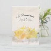 Gele narcis bloemen begrafenis herdenkingsdienst programmakaart (Staand voorkant)