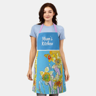 Gele narcis bloemen bloem waterverf schort