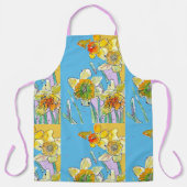 Gele narcis bloemen bloem waterverf schort (Voorkant)