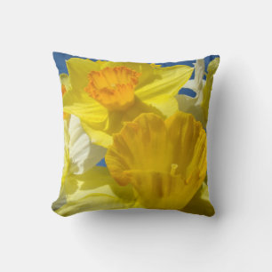 Gele Narcis BloemenSpri Worp Kussens Ontwerper