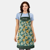 Gele narcis botanisch gepersonaliseerd schort (Gedragen)