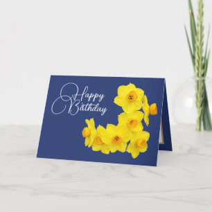 Gele Narcis Botanische Lente Moderne Verjaardag Kaart