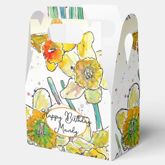 Gele narcis Daffodils bloem Verjaardag Vrouwen Bedankdoosjes (Geopend)