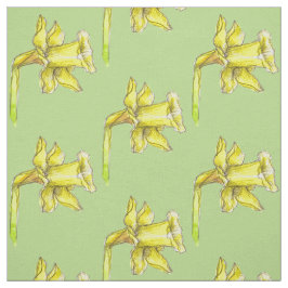 Gele narcis lente groen stof