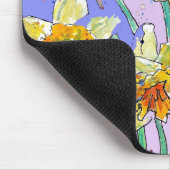 Gele Narcis Paarse kunst bloemige Muismat Pad (Hoek)