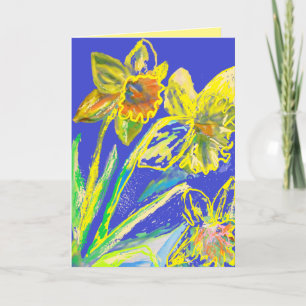 Gele Narcis Schilderij bloemen bloemkaart Kaart
