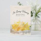 Gele narcis Waterverf Lente Begrafenis Sympathie Bedankkaart (Staand voorkant)