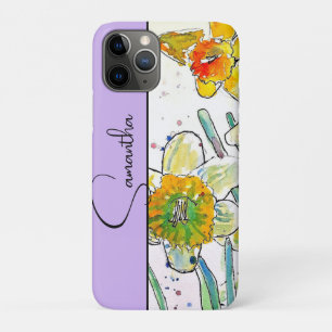 Gele Narcis Waterverf Narcissen Bloem Case-Mate iPhone Case