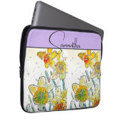 Gele Narcis Waterverf Narcissen Bloem Laptop Sleeve (Voorkant Rechts)