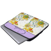 Gele Narcis Waterverf Narcissen Bloem Laptop Sleeve (Voorkant onderkant)