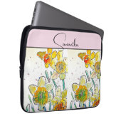 Gele narcis Waterverf narcissen bloemenbloem Laptop Sleeve (Voorkant Rechts)