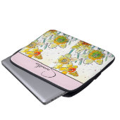 Gele narcis Waterverf narcissen bloemenbloem Laptop Sleeve (Voorkant onderkant)
