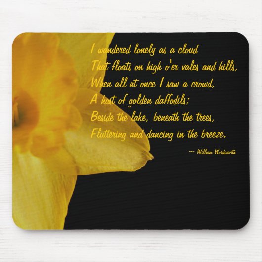 Gele Narcis; William Wordsworth Gedicht Muismat (Voorkant)
