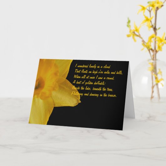 Gele narcis; William Wordsworth Gedichtennotitie K Kaart (Gele Bloem)