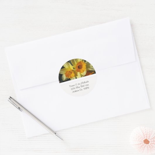gele narcissen adres Stickers (Envelop)