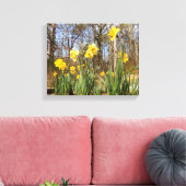 Gele narcissen bij de Druk van het Canvas van Afdruk (Insitu (Woonkamer))