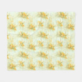 Gele Narcissen Bloem Fleece Deken (Voorkant (Horizontaal))