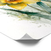Gele Narcissen Bloem Kunstprint Poster (Hoek)