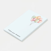 Gele narcissen bloemen perzik lint post-it® notes (Schuin)