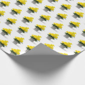 Gele narcissen in retro cup cadeaupapier (Hoek)