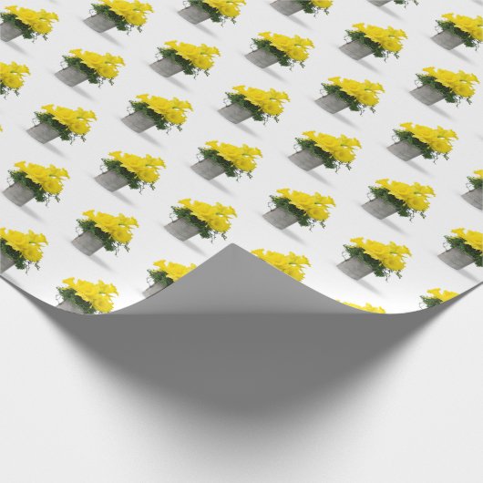 Gele narcissen in retro cup cadeaupapier (Hoek)