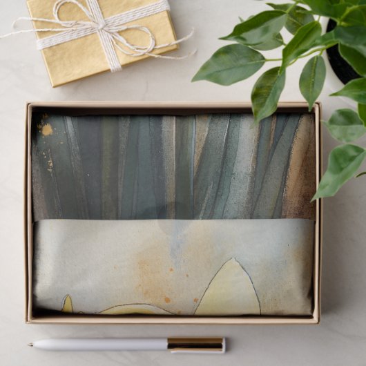 Gele narcissen in Waterverf Decoupage Tissuepapier (Geschenk)