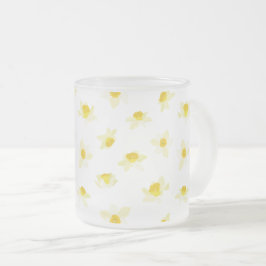 Gele narcissen lente modern. matglas koffiemok
