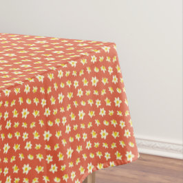Gele narcissen lente modern oranje rood vintage. tafelkleed
