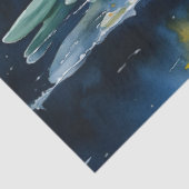 Gele narcissen op Blue Waterverf Decoupage Tissuepapier (Detail)