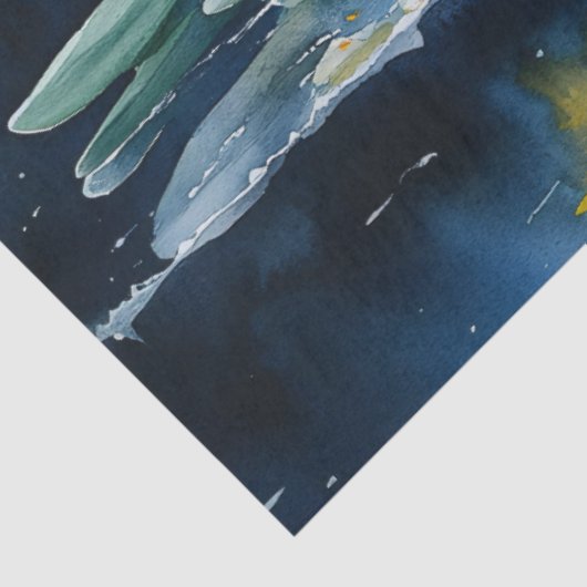 Gele narcissen op Blue Waterverf Decoupage Tissuepapier (Detail)