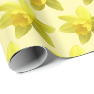 Gele narcissen op Cream Achtergrond Bloemen Cadeaupapier