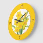 Gele narcissen op Oranje Bloemen Klok 4 Nummers (Hoek)