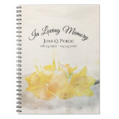 Gele narcissen viering van het leven begrafenis notitieboek (Voorkant)