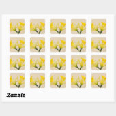 Gele narcissen vierkante sticker (Vel)