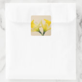 Gele narcissen vierkante sticker (Tas)