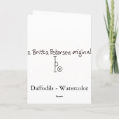 Gele narcissen - Waterverf Kaart (Achterkant)
