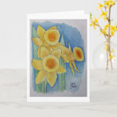 Gele narcissen - Waterverf Kaart (Gele Bloem)
